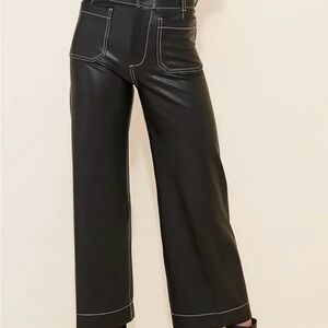 Maeve the Colette cropped wide leg vegan leather pants size 27
